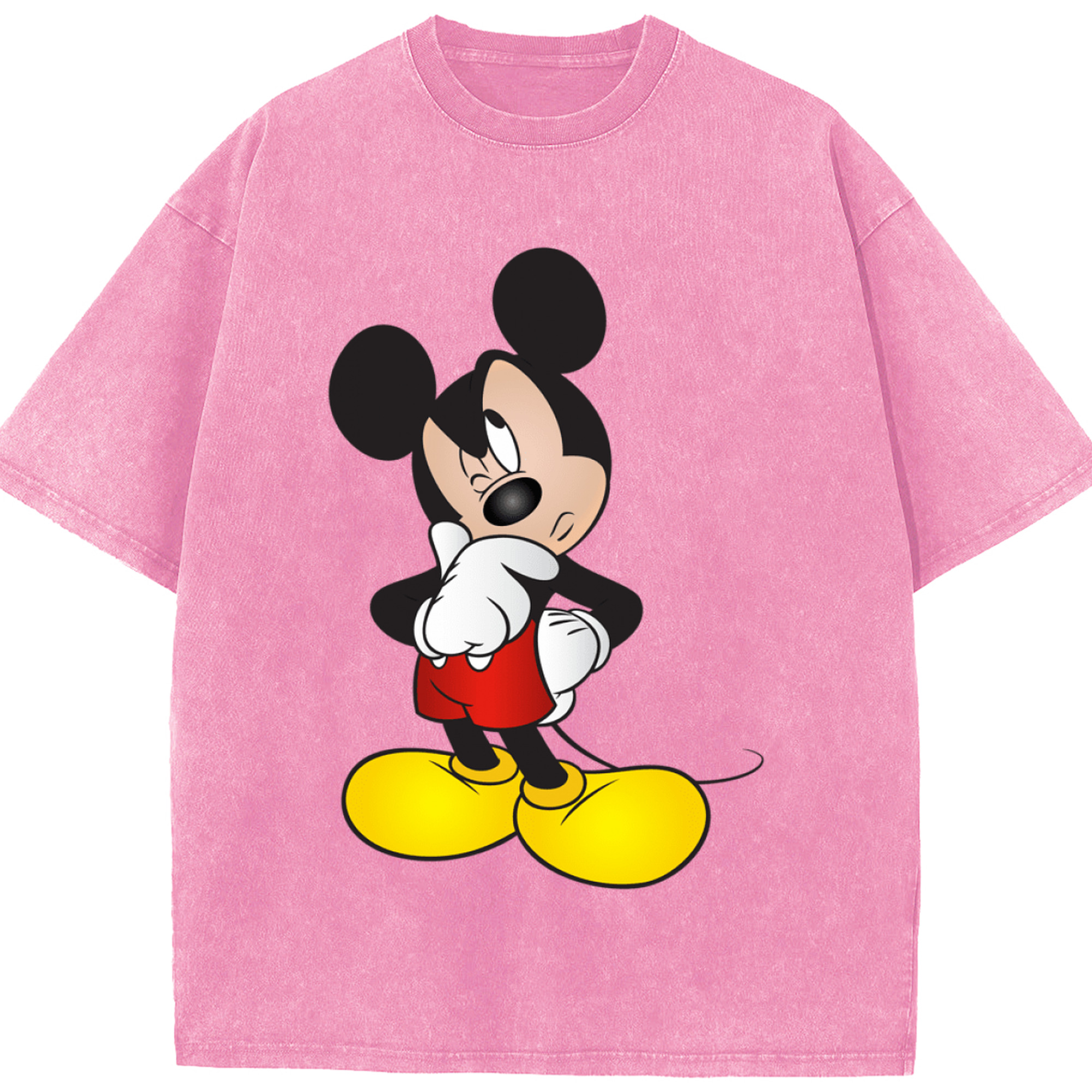 （画像用） ミッキーマウス Mickey Mouse 綿100% ヴィンテージ風 半袖Tシャツ（フロントプリント）
